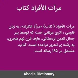 جلد کتاب مرآت الافراد