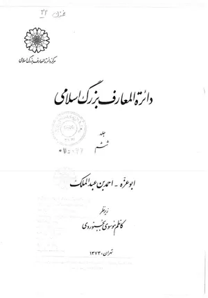 جلد کتاب دایره المعارف بزرگ اسلامی جلد 6 - ابوعزه تا احمدبن عبدالملک