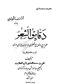 جلد کتاب دقایق الشعر